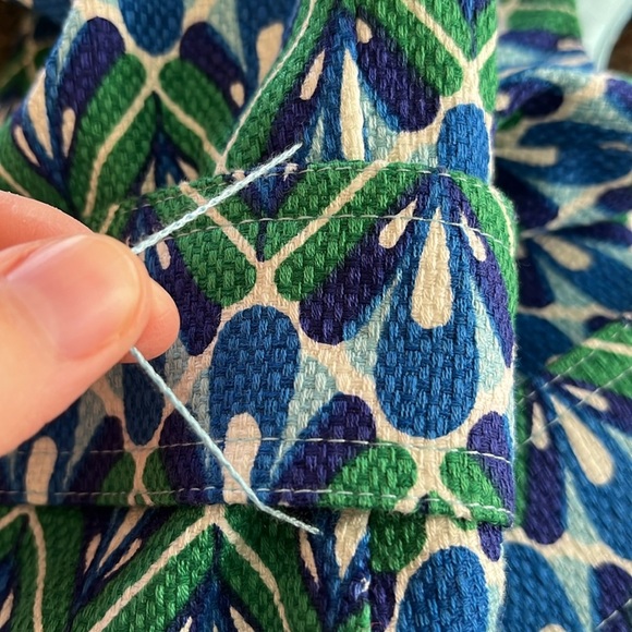 Boden Dress Sheath Emerald Deco Career Colorful Green Blue Belted Lined Size 12 - Picture 14 of 15